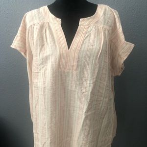 Andre by Unit NWT 2X Short Sleeve  Popover Blouse
